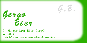 gergo bier business card
